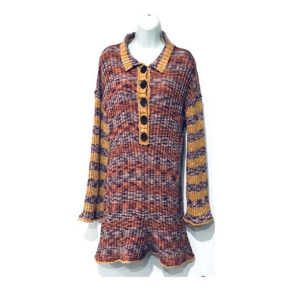 FREE PEOPLE WENDY RIBBED ROMPER KNIT SWEATER.SIZE XS - Picture 3 of 16